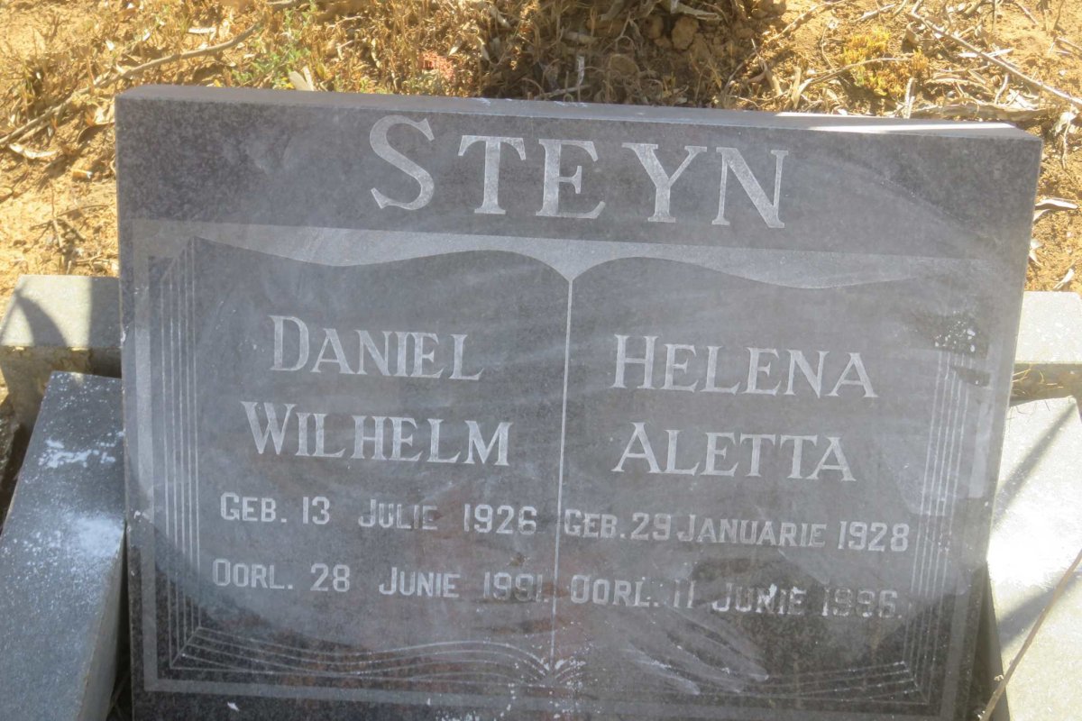 STEYN Daniel Wilhelm 1926-1991 &amp; Helena Aletta 1928-1996