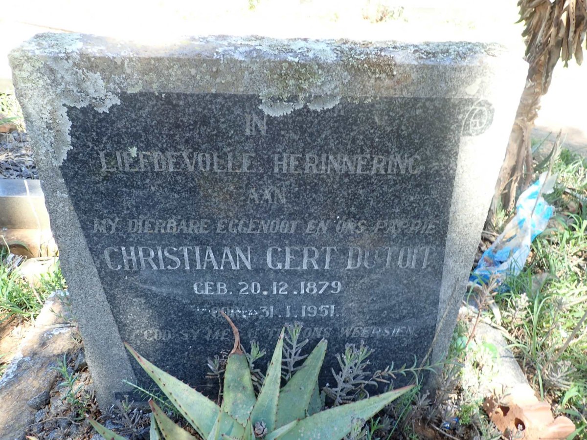 TOIT Christiaan Gert, du 1879-1951