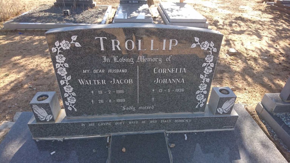 TROLLIP Walter Jacob 1918-1989 &amp; Cornelia Johanna 1926-