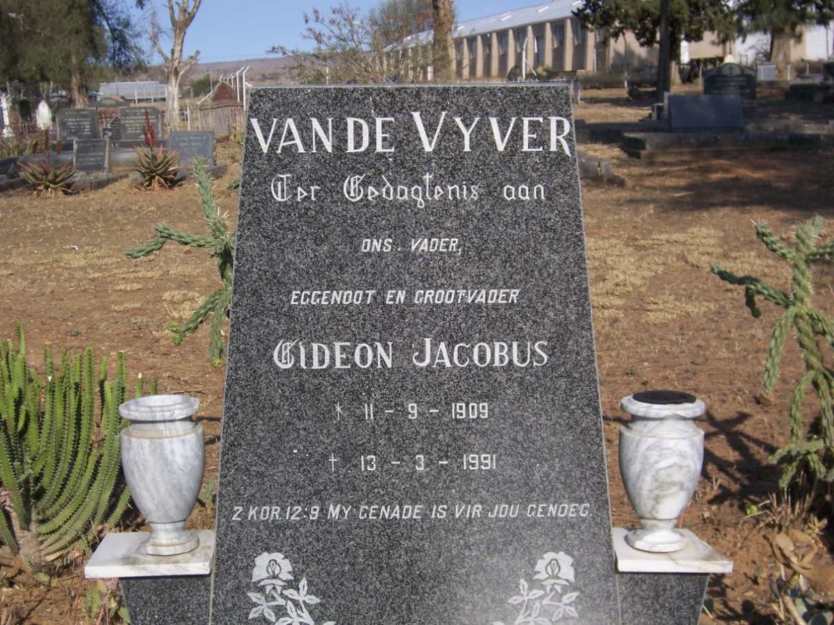 VYVER Gideon Jacobus, van de 1909-1991