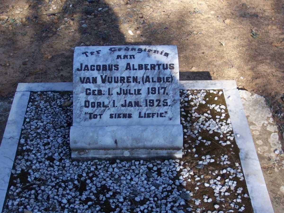 VUUREN Jacobus Albertus, van 1917-1925