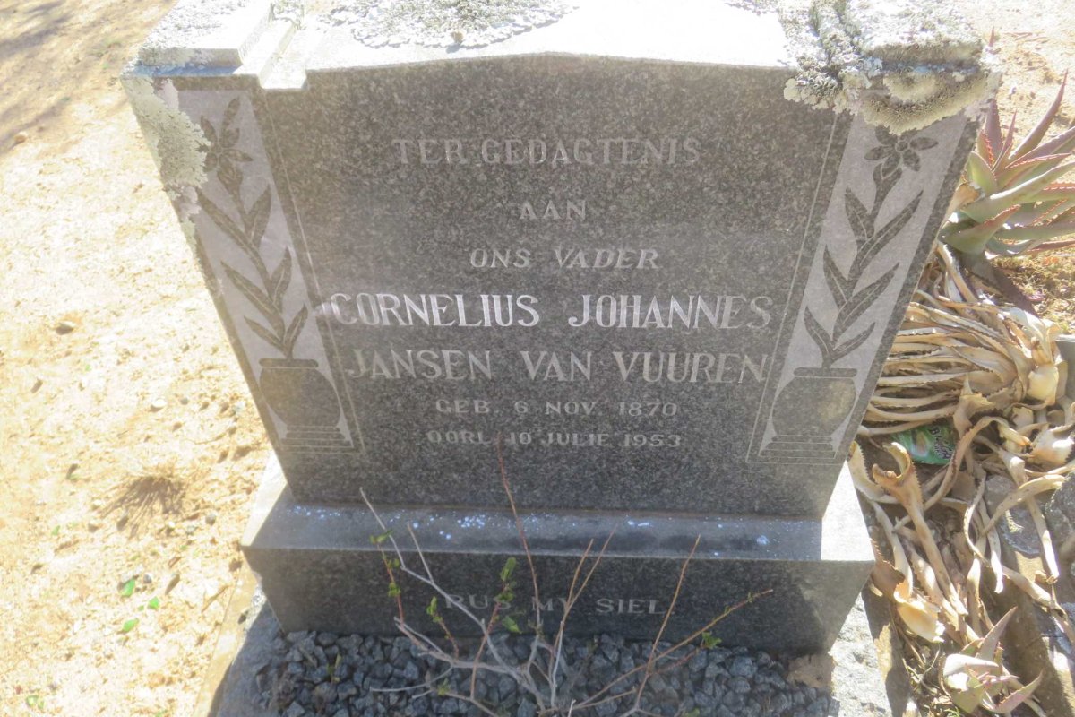 VUUREN Cornelius Johannes, Jansen van 1870-1953