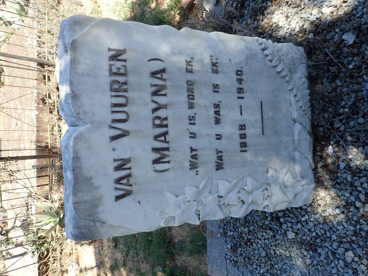 VUUREN Maryna, van 1888-1940