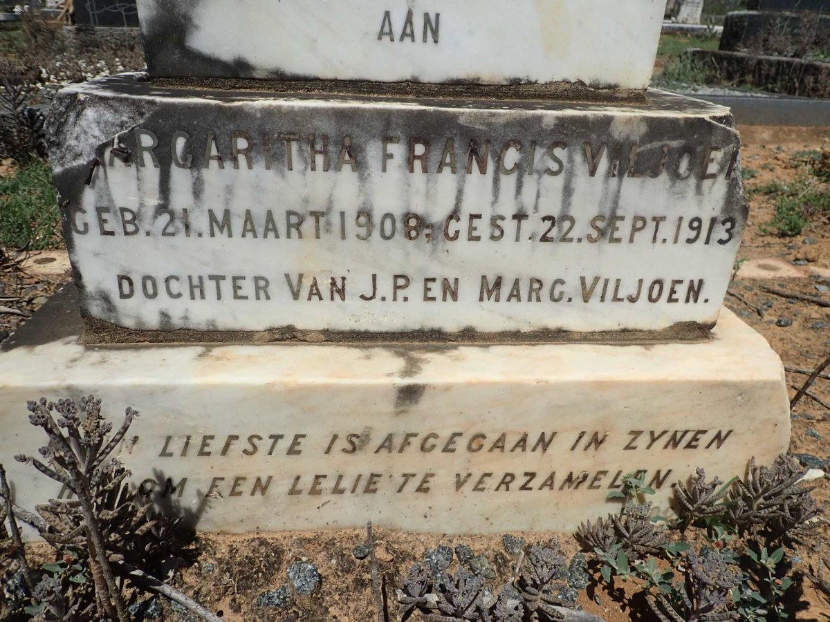 VILJOEN Margaritha Francis 1908-1913
