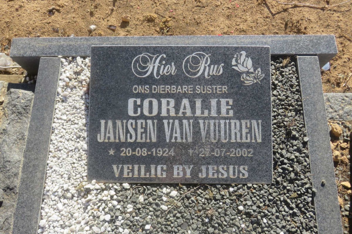 VUUREN Coralie, Jansen van 1924-2002
