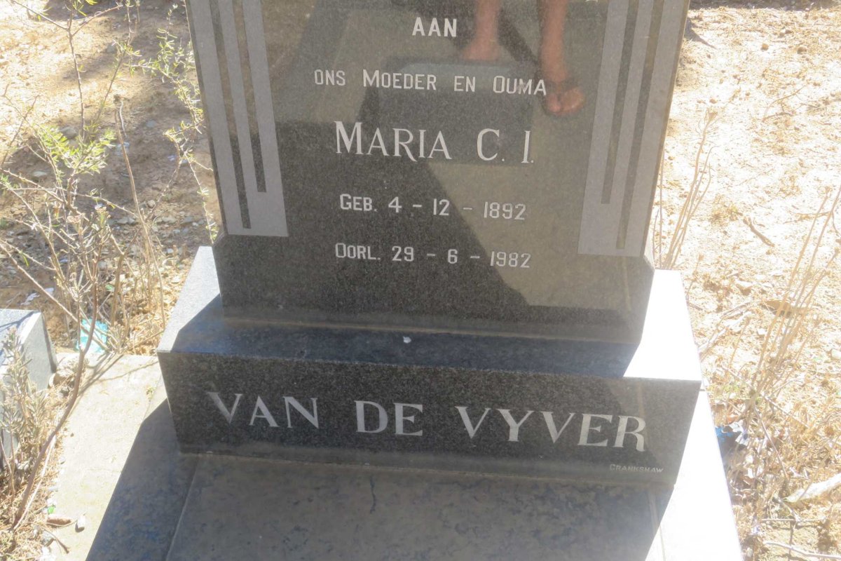VYVER Maria C.I., van de 1892-1982