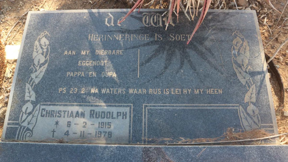 WIT Christiaan Rudolph, de 1915-1978
