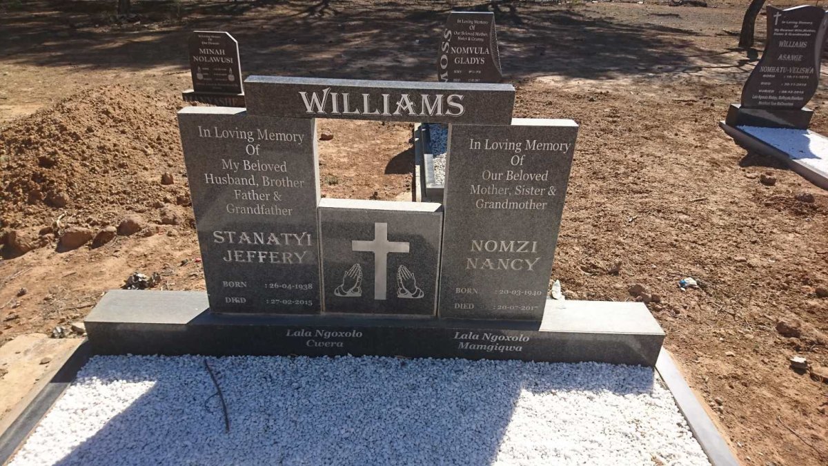 WILLIAMS Stanatyi Jeffery 1938-2015 &amp; Nomzi Nancy 1940-2017