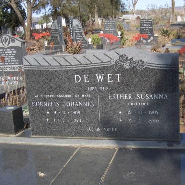 WET Cornelis Johannes, de 1909-1974 &amp; Esther Susanna DREYER 1909-1990