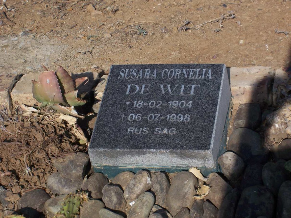 WIT Susara Cornelia, de 1904-1998