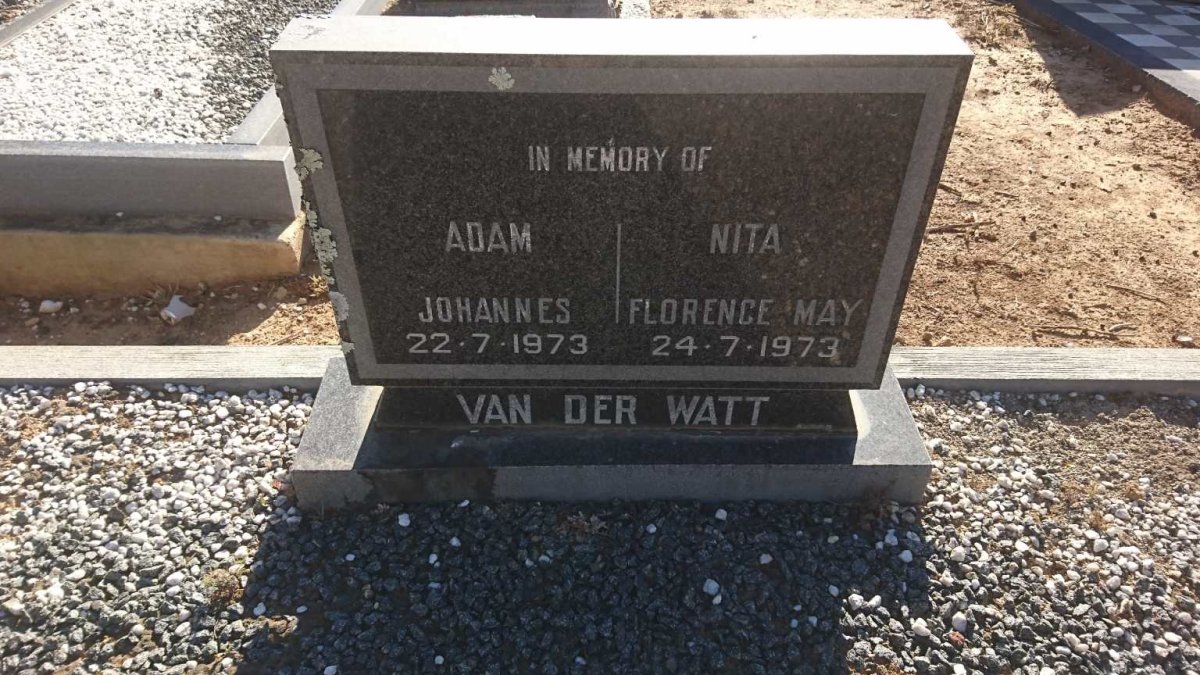 WATT Adam Johannes, van der -1973 &amp; Nita Florence May -1973