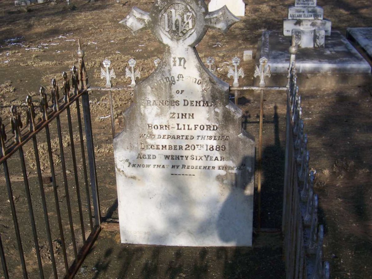 ZINN Frances Denman nee LILFORD -1889