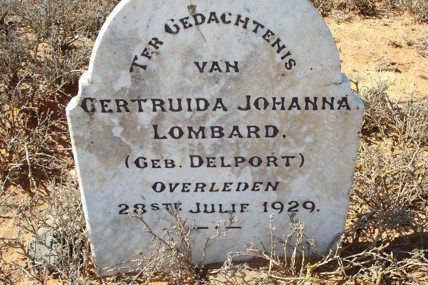 LOMBARD Gertruida Johanna nee DELPORT -1929