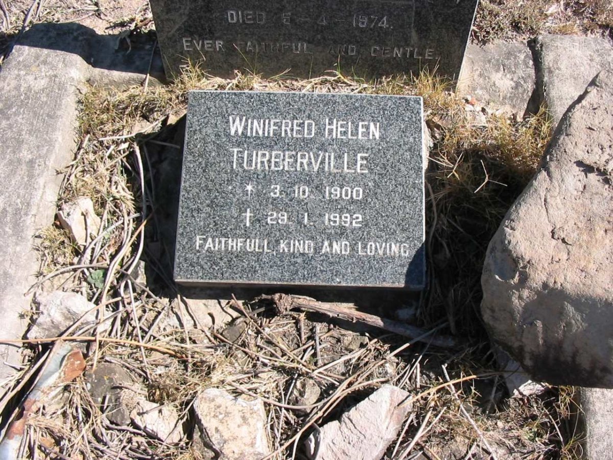 TURBERVILLE Winifred Helen 1900-1992