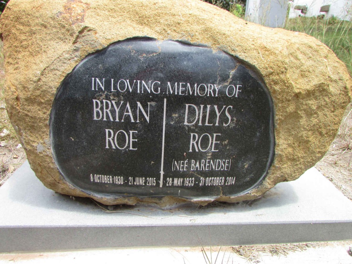 ROE Bryan 1930-2015 &amp; Dilys BARENDSE 1933-2014