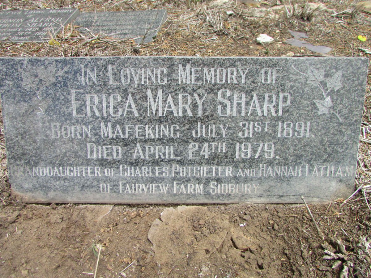 SHARP Erica Mary 1891-1979