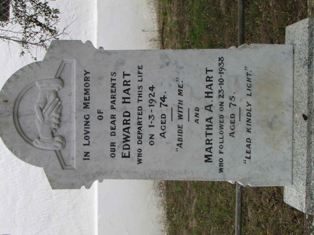 HART Edward -1924 &amp; Martha A. -1938
