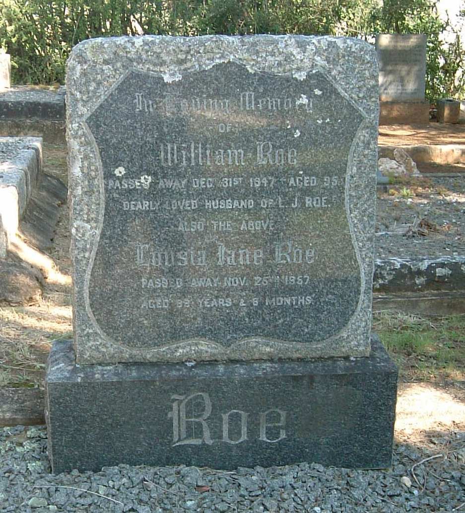 ROE William -1947 &amp; Louisa Jane -1967
