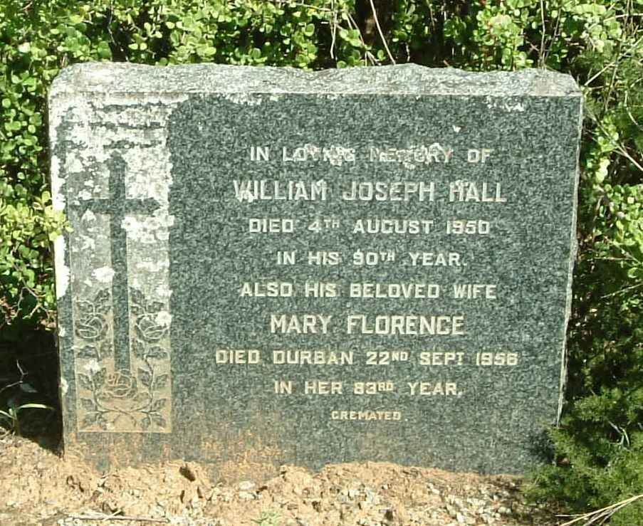 HALL William Joseph -1950 &amp; Mary Florence -1956