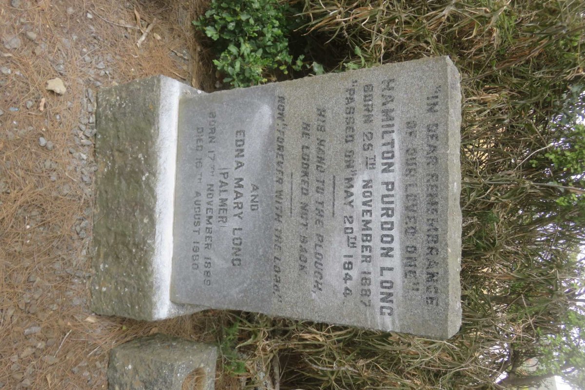LONG Hamilton Purdon 1887-1944 &amp; Edna Mary PALMER 1889-1980