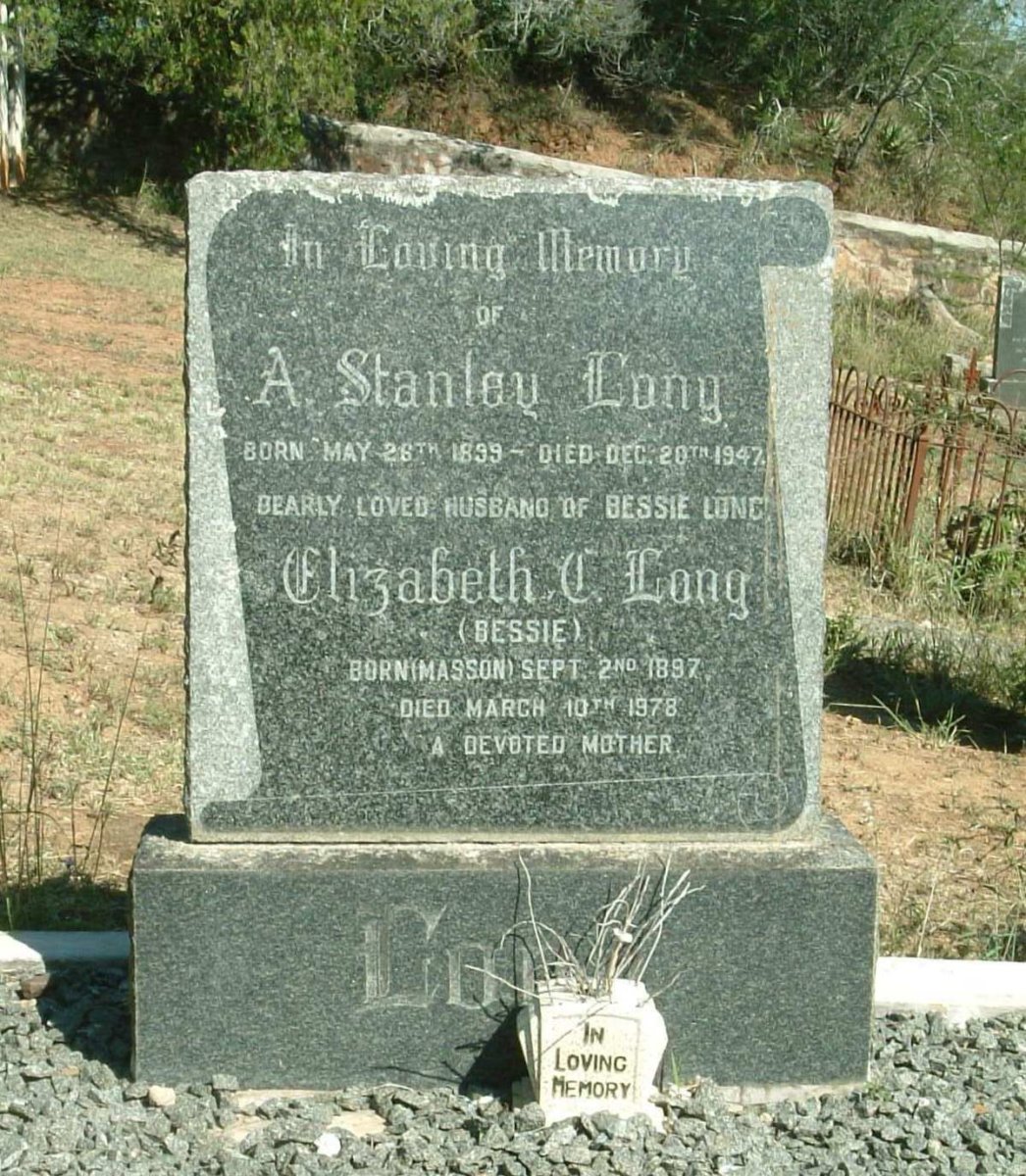 LONG A. Stanley 1899-1947 &amp; Elizabeth I. MASSON 1897-1978