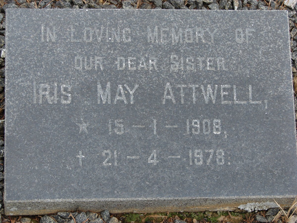 ATTWELL Iris May 1908-1978