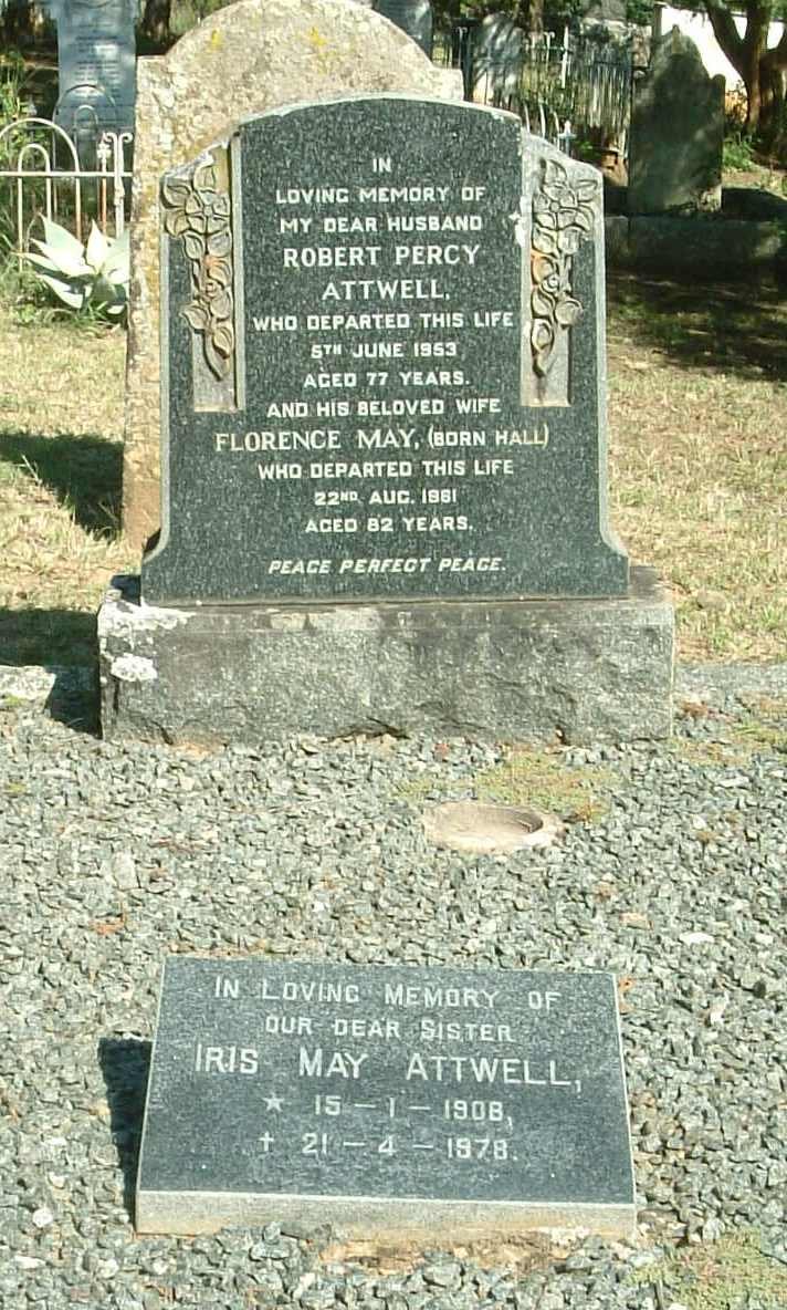 ATTWELL Robert Percy -1953 &amp;  Florence May HALL -1961 ::  ATTWELL Iris May 1908-1978