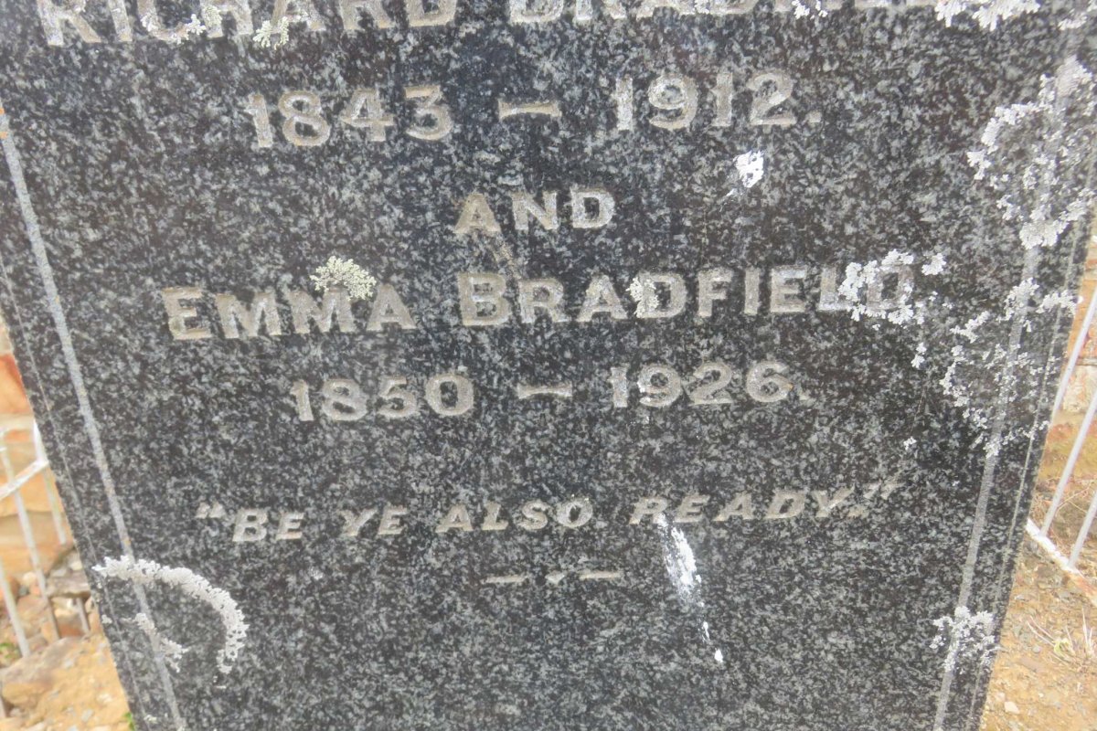 BRADFIELD Richard 1843-1912 &amp; Emma 1850-1926