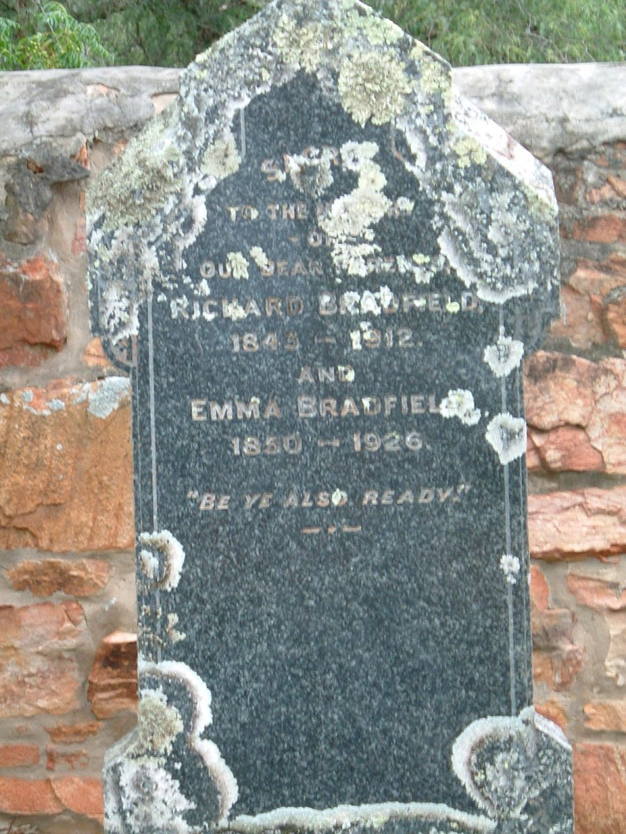 BRADFIELD Richard 1843-1912 &amp; Emma 1850-1926