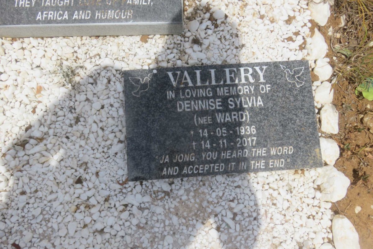 GARDE William Henry 1919-1999 &amp; Gwyneth Kathleen 1925-2018 :: VALLERY Dennise Sylvia nee WARD 1936-2017