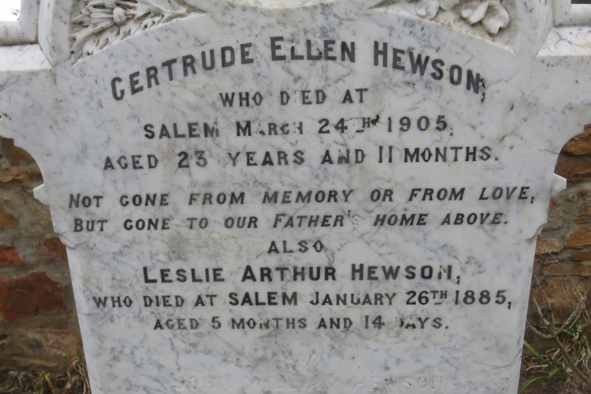 HEWSON John -1919 &amp; Elizabeth Ann -1932 :: HEWSON Gertrude Ellen -1905 :: HEWSON Leslie Arthur -1885