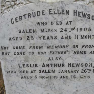 HEWSON John -1919 &amp; Elizabeth Ann -1932 :: HEWSON Gertrude Ellen -1905 :: HEWSON Leslie Arthur -1885
