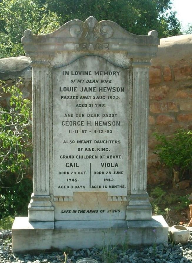 HEWSON George H. 1887-1953 &amp; Louie Jane -1922 :: KING Gail -1945 :: KING Viola 1942-1943