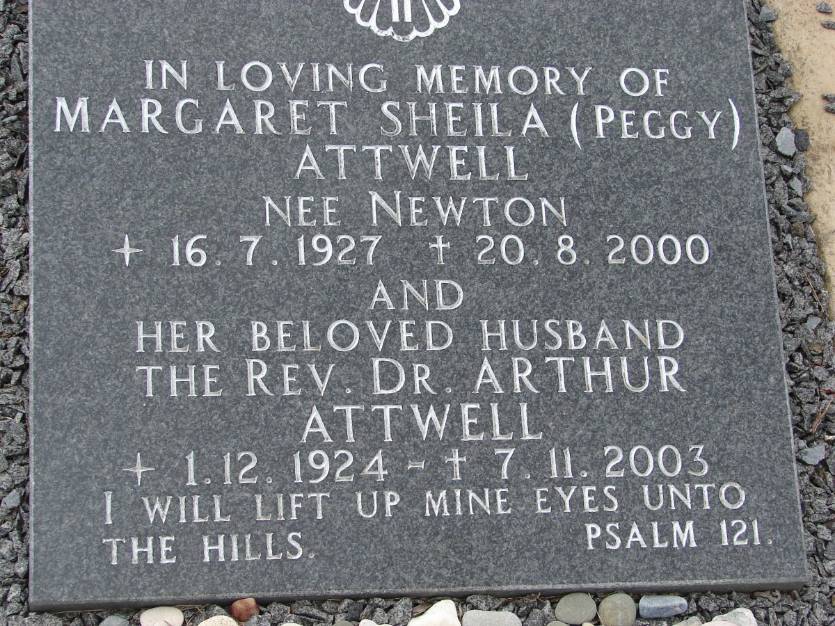 ATTWELL Arthur 1924-2003 &amp; Margaret Sheila NEWTON 1927-2000