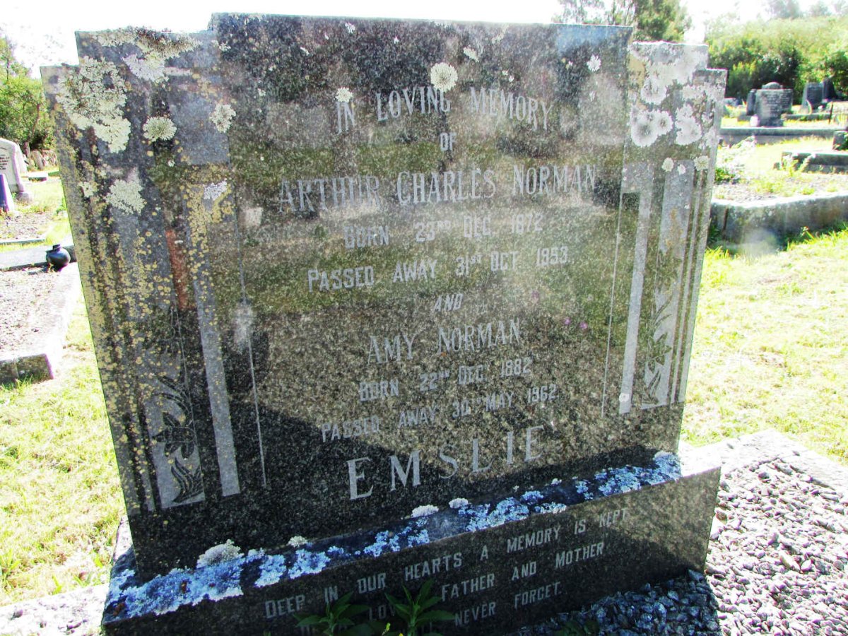 EMSLIE Arthur Charles Norman 1872-1953 &amp; Amy Norman 1882-1962
