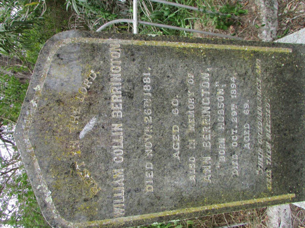 BERRINGTON William Collin -1881 &amp; Ann HOBSON -1894