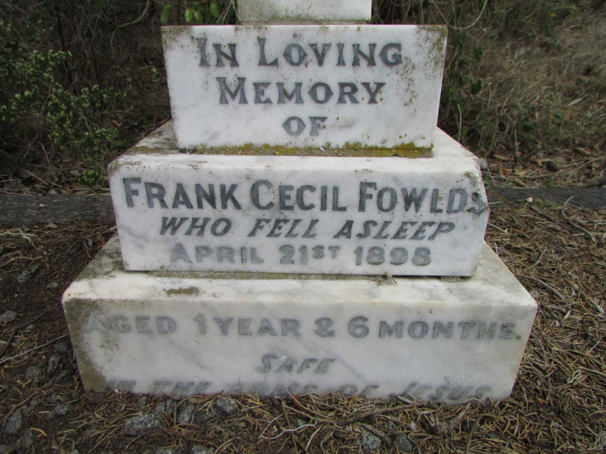 FOWLDS Frank Cecil -1898