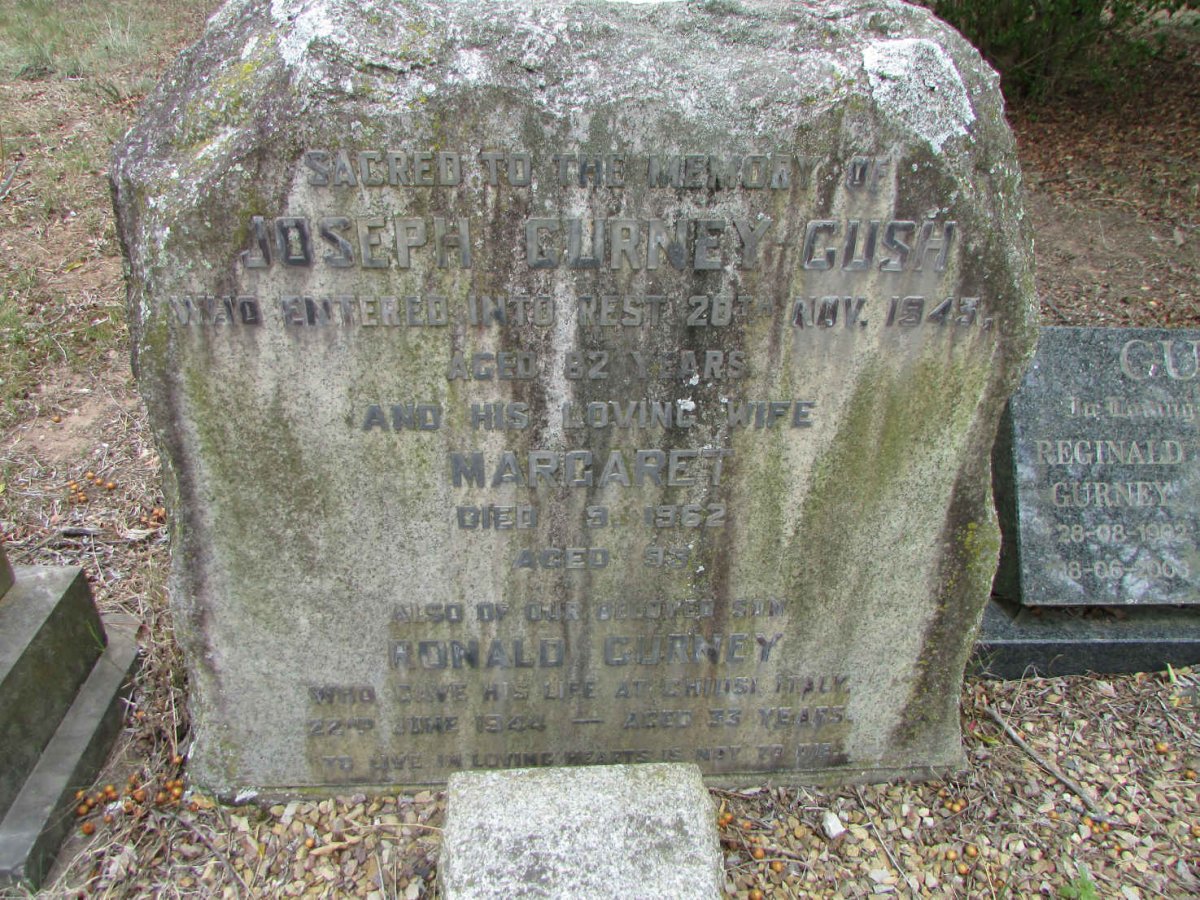 GUSH Joseph Gurney -1945 &amp; Margaret -1962 :: GUSH Ronald Gurney -1944
