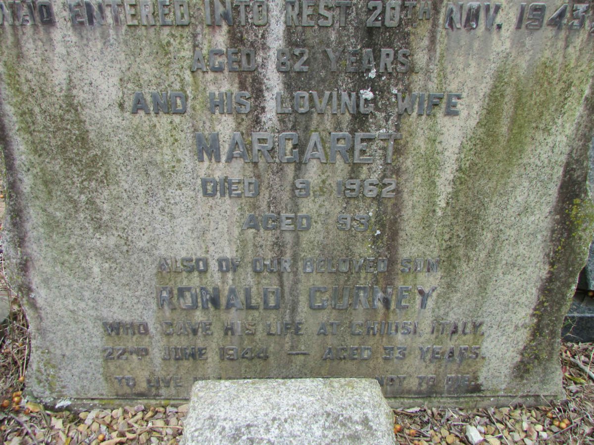 GUSH Joseph Gurney -1945 &amp; Margaret -1962 :: GUSH Ronald Gurney -1944