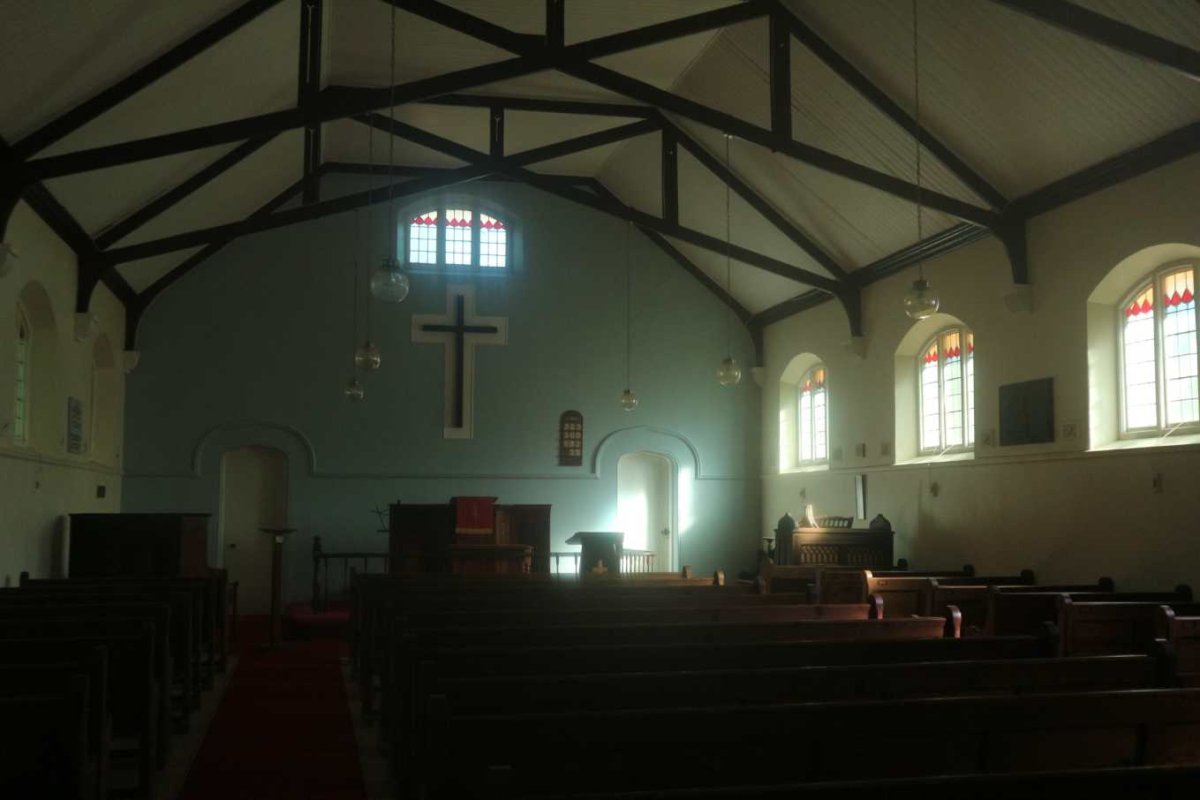 3. Inside the church at the Sidbury Cemetery