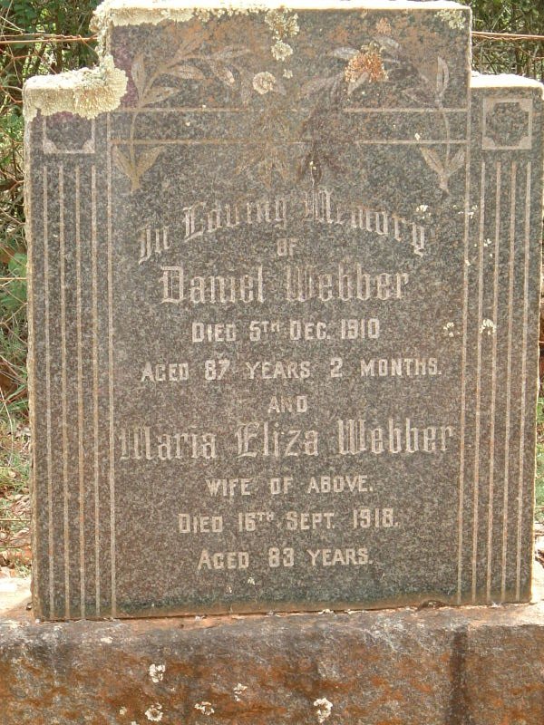 WEBBER Daniel -1910 :: WEBBER Maria Eliza -1918