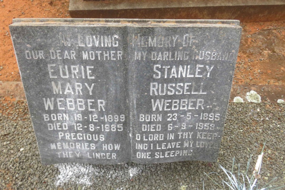 WEBBER Stanley Russell 1895-1953 &amp; Eurie Mary 1899-1985