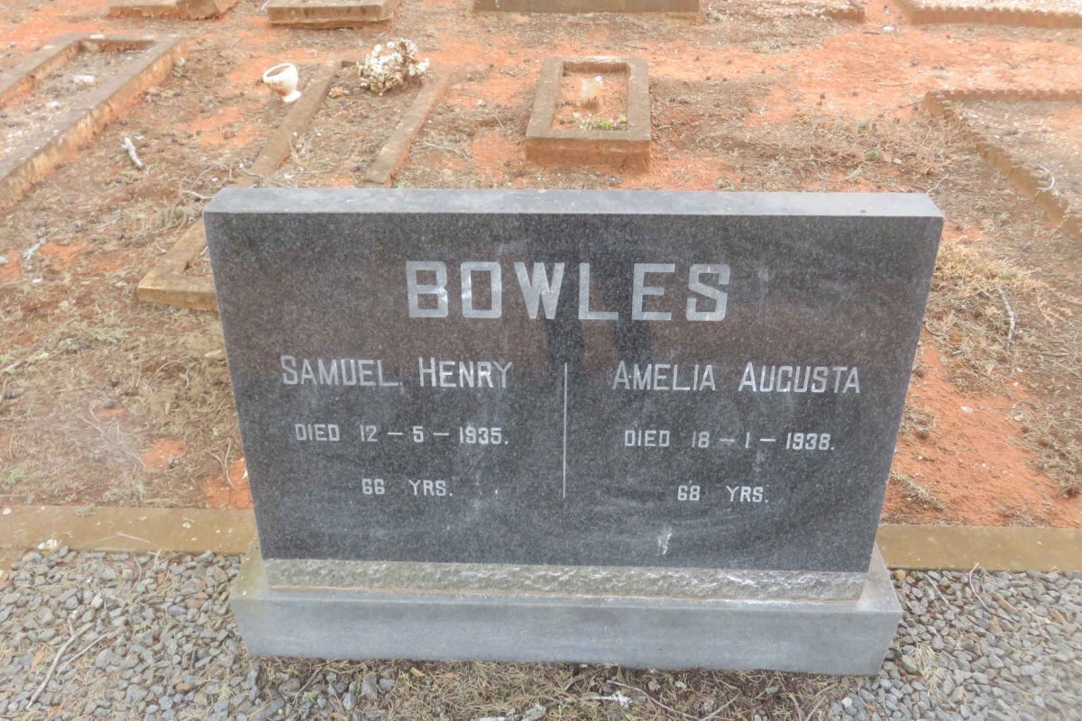 BOWLES Samuel Henry -1935 &amp; Amelia Augusta -1938