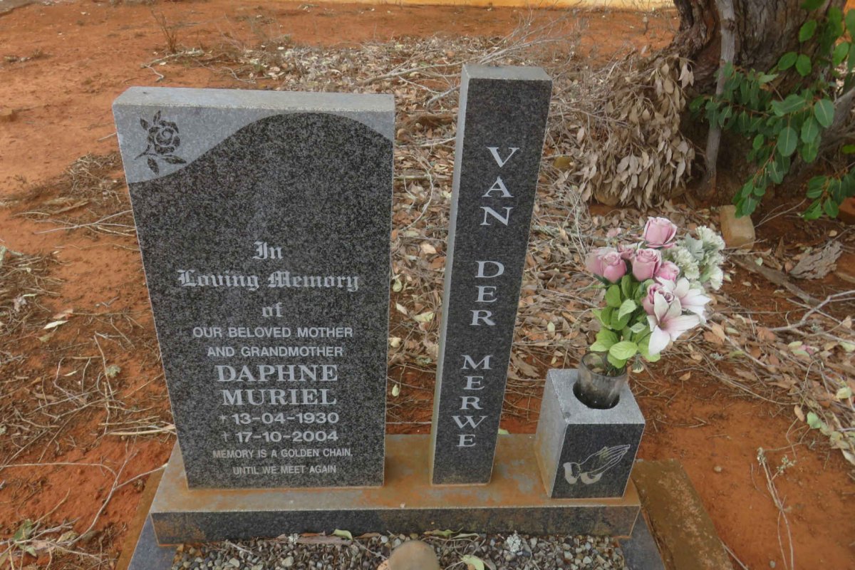 MERWE Daphne Muriel, van der 1930-2004