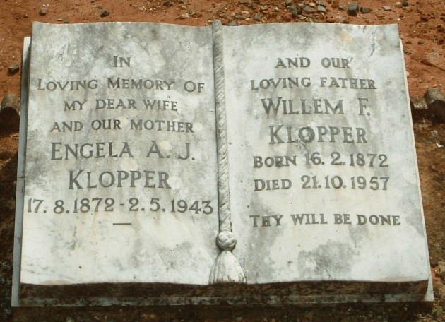 KLOPPER Willem 1872-1957 &amp; Engela A.J. 1872-1943