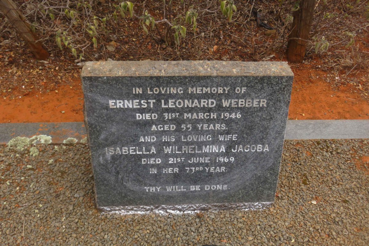 WEBBER Ernest Leonard -1946 &amp; Isabella Wilhelmina Jacoba -1969
