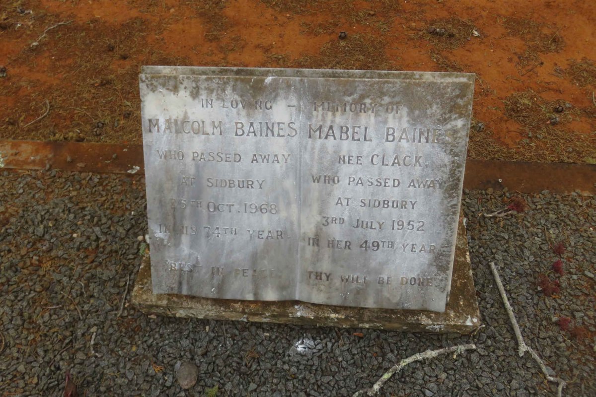 BAINES Malcolm -1968 &amp; Mabel CLACK -1952