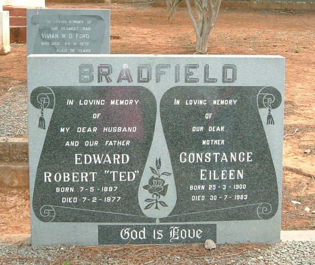 BRADFIELD Edward Robert 1897-1977 &amp; Constance Eileen PURDON 1900-1983