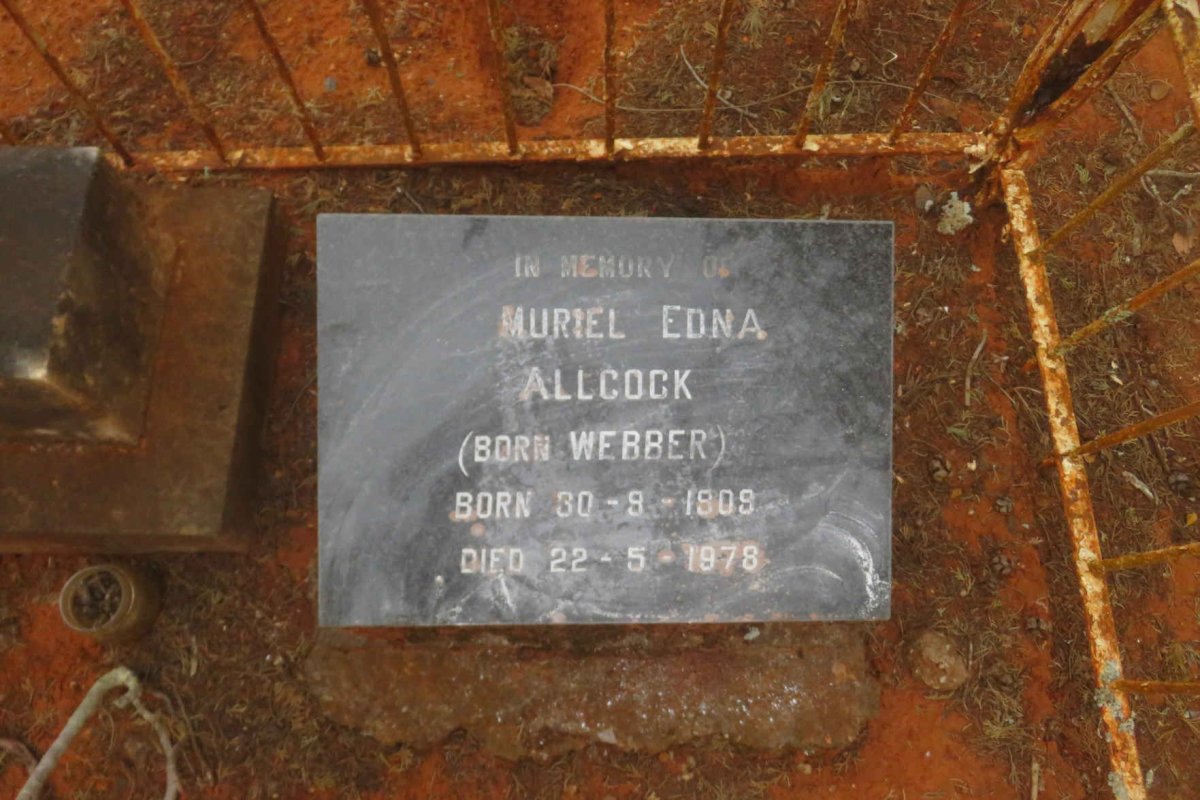 ALLCOCK Muriel Edna nee WEBBER 1909-1978