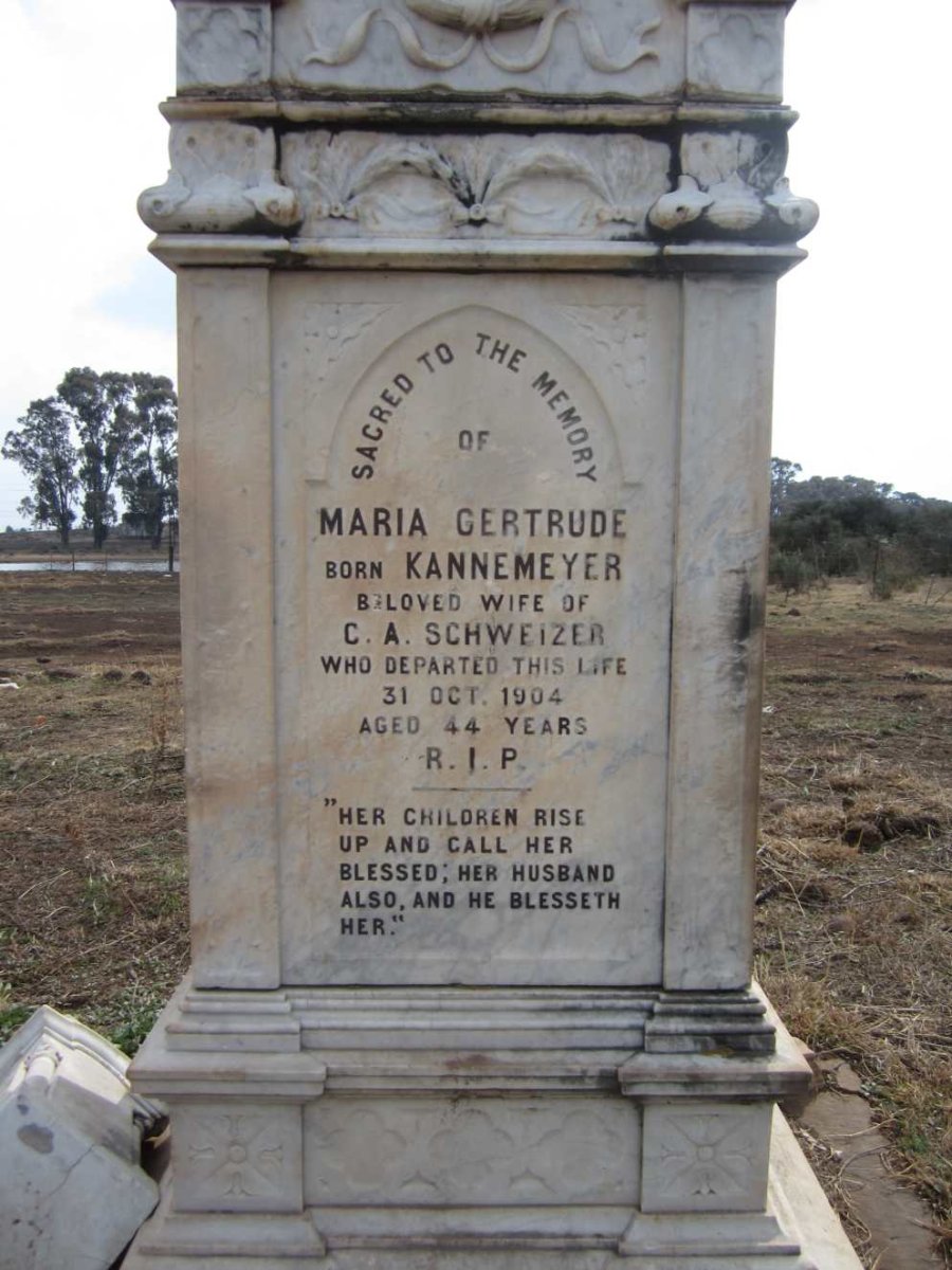 SCHWEIZER Maria Gertrude nee KANNEMEYER -1904